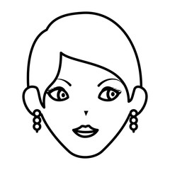young woman avatar character vector illustration design