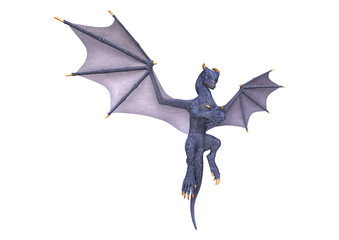 3D Rendering Fantasy Dragon on White