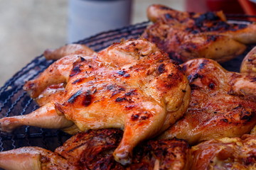 Roast chicken, chicken grilled.