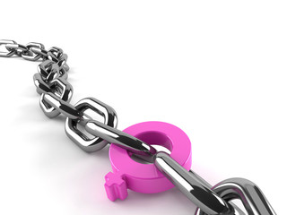 Chain with female gender symbol link