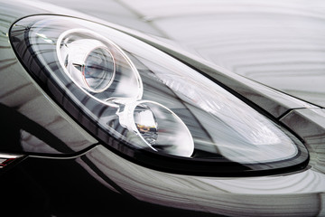 Black Car Front Headlight View - 150887768