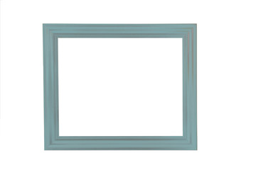 Obraz premium Mint blue empty picture frame on a white background