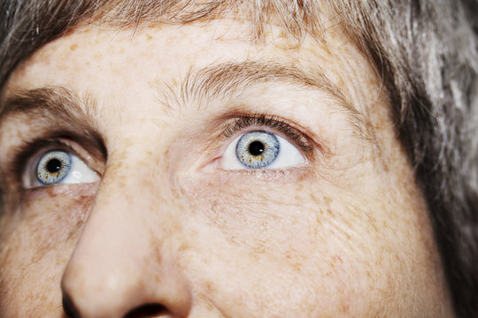 A beautiful insightful look woman's eyes. Close up shot