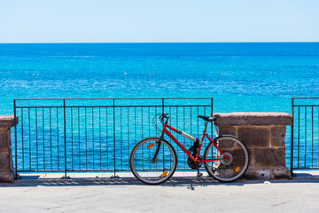 Old mountain bike by the sea in Alghero - Powered by Adobe