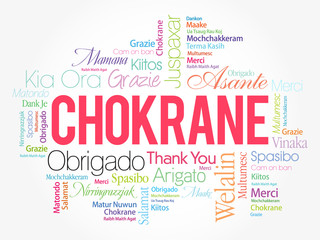 Chokrane (Thank You in Arabic - Middle East, North Africa) Word Cloud background, all languages, multilingual for education or thanksgiving day