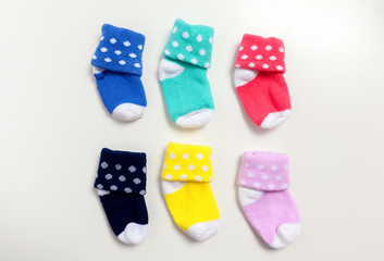 cute kids socks isolated on white background