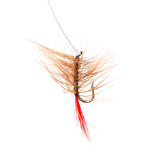 Obraz premium fly for fishing on a white background