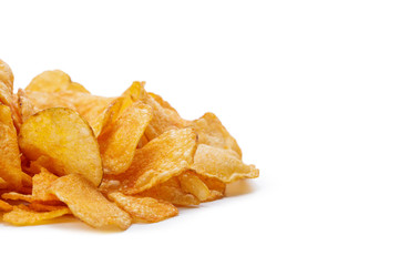 Potato chips isolated on white background