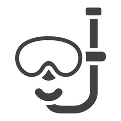 Fototapeta premium Diving mask solid icon, Travel and tourism, snorkeling vector graphics, a filled pattern on a white background, eps 10.