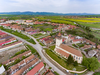Fototapeta premium Feldioara city and fortified church near Brasov, Transilvania, Romania