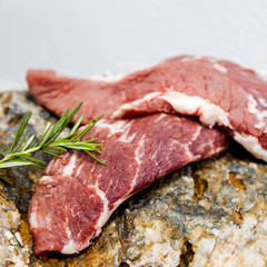 Iberian pork meat  raw - Secreto y Pluma iberico, Spanish food