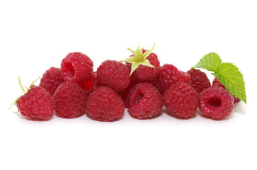 Raspberry with leaves