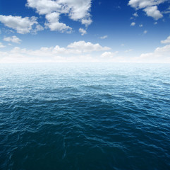 Blue sea water surface