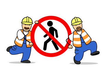 Verbot für Fußgänger als Verkehrsschild