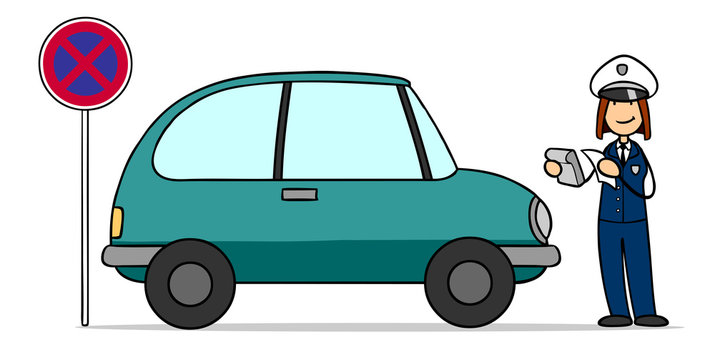 Auto beim Falschparken im Halteverbot