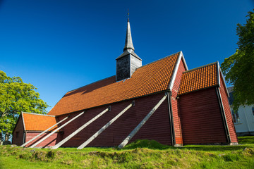 Traditional norwegian wooden church near Kristiansund.