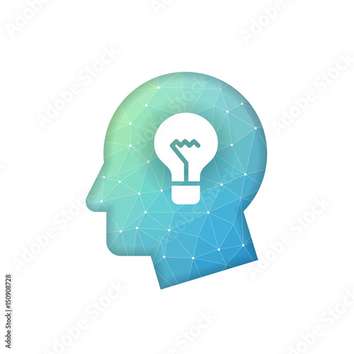 "Vector innovation business symbol isolated on light background. Head