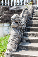 Ornamental handrails and stone stairs, Imperial Citadel (Imperial City), Hue, Vietnam