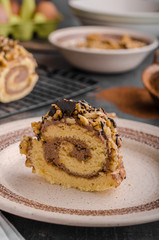 Chocolate creamy roulade