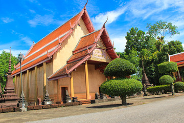 THAILAND - April 29, 2017 :Buddhist monastery at Buppharam temple in Trat province located in the east of Thailand