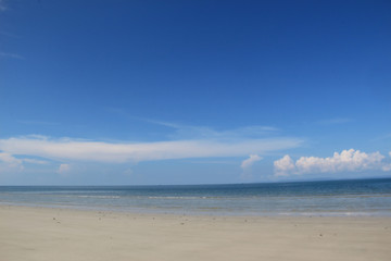 Fototapeta na wymiar THAILAND - April 30, 2017 : Landscape of beach and sea with blue sky at Ban Chuen Beach ,Trat