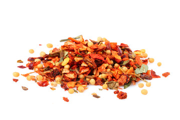 Mix of spices (condiment) isolated close-up.