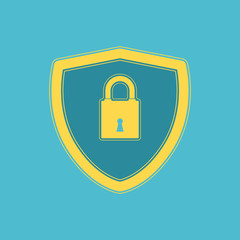 Cyber Security  Icon flat design.