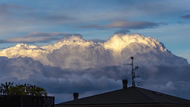 4K Timelapse Big Clouds at Sunset Parma Italy
