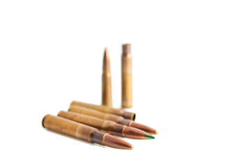 Bullets isolated on white.