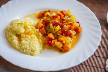 Hominy with vegetables