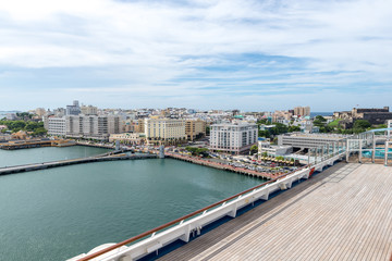 Fototapeta na wymiar top view of San Juan and Atlantic coast, Puerto Rico