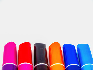 isolated coloring pen on white background