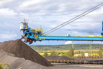 Fototapeta premium Belt conveyor coal 