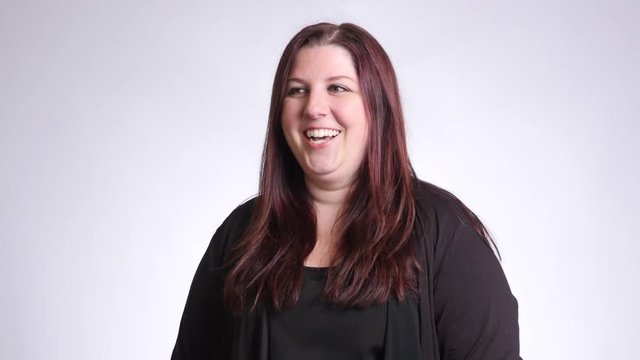 Portriat of woman on white background
