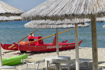 Boat for rescue on the beach