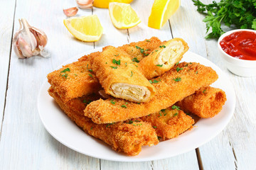 Crispy Chicken cheese breaded Tortilla roll-ups