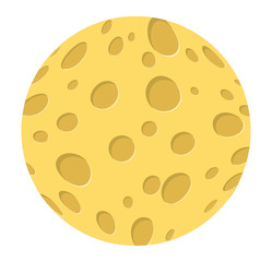 cartoon cheese moon vector symbol icon design.