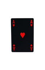 Ace card isolated on white background.Poker game.Gambling addiction.