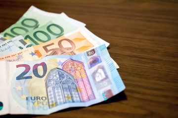 Euro money banknotes on the table
