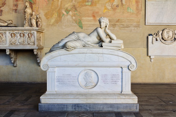 The allegorical figure of Science on the sarcophagus of the late astronomer and physicist...