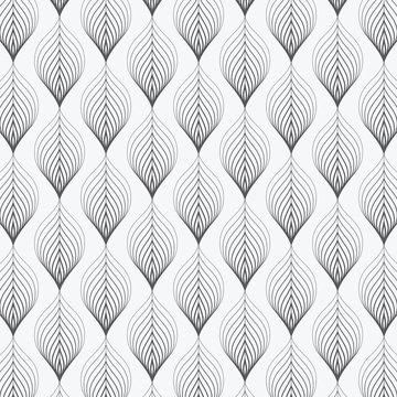 linear vector pattern, repeating linear abstract leaves, gradient changing color. pattern is on swatch panel © milezaway