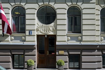 Fototapeta na wymiar Riga, Vilandes 2, apartment house, decoration elements