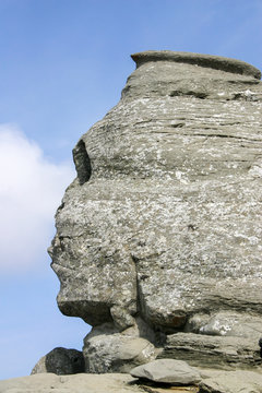 Sphinx rock formation in Bucegi Mountains, Romania