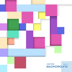 Geometric background, colored squares vector