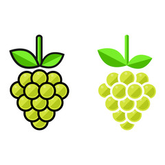 cartoon grapes green set