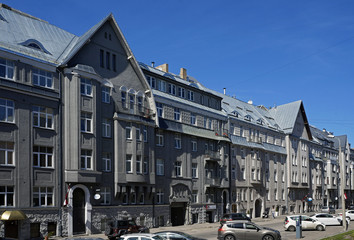 Riga, Rupniecibas 5-7, apartment house in Art Nouveau style, Art Nouveau quarter