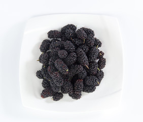 fruit Mulberry isolated on white background
