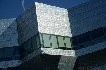 Fototapeta premium Close-up perspective view of the Department of Public Security building in Bilbao, Spain