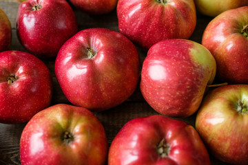 Red ripe apples close-up