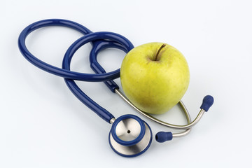 apple and stethoscope